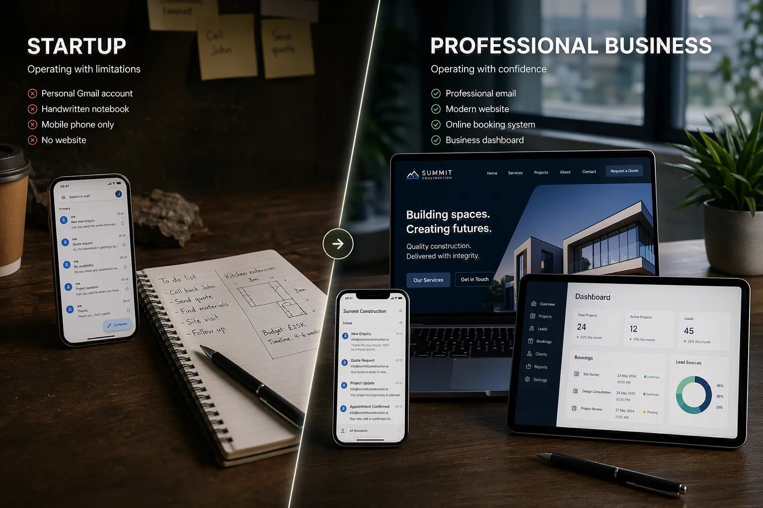 Transformation from startup limitations to professional business confidence with NuaPresence Launch Kit